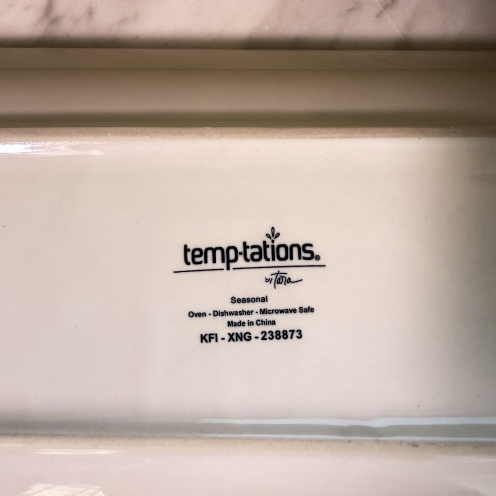 Temp-tations Seasonal Holiday 14" Platter Tray Ramekin Spreader Set White New - Picture 7 of 11